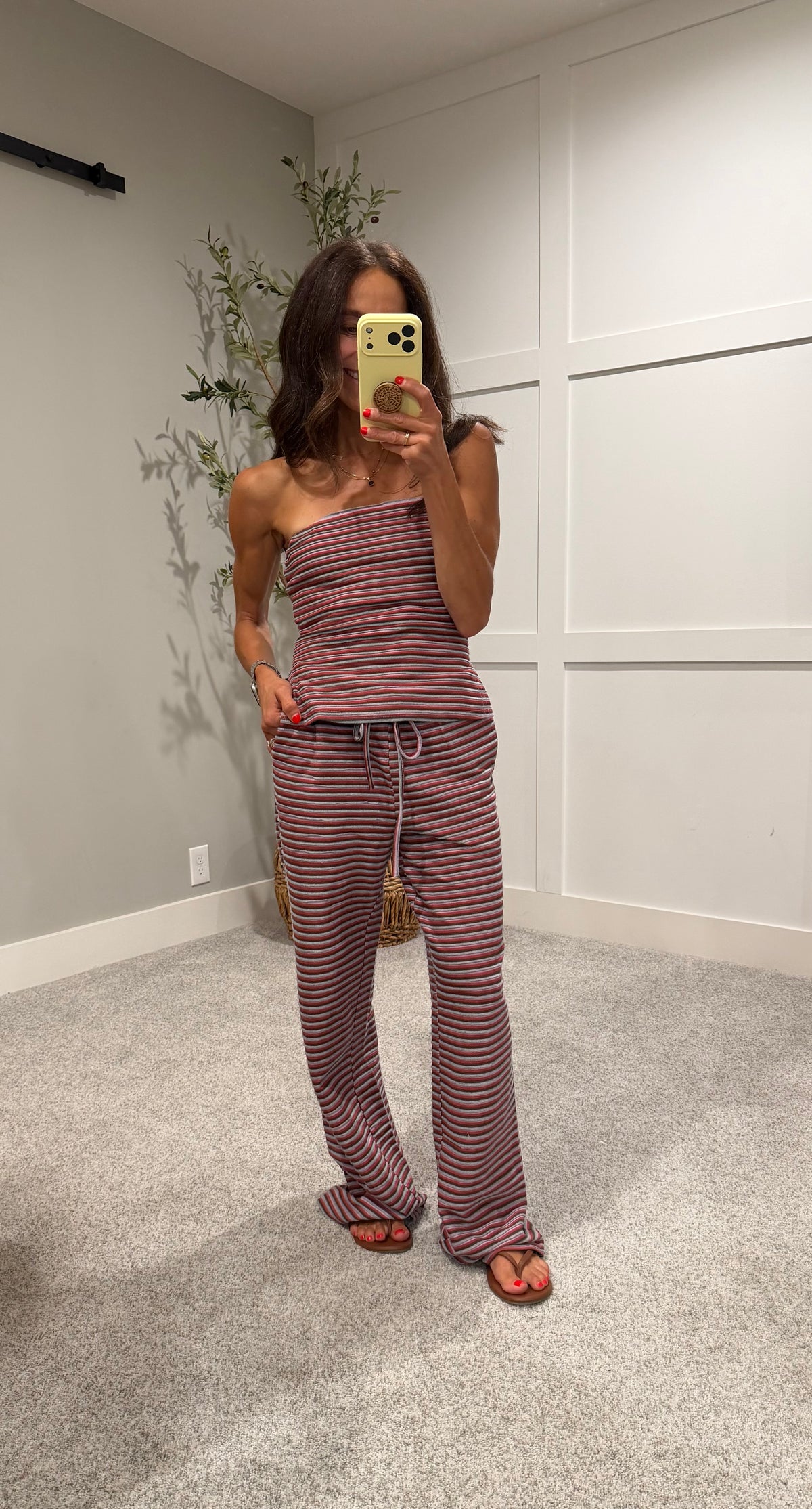 Sandy Strapless Set | Lavender Stripe