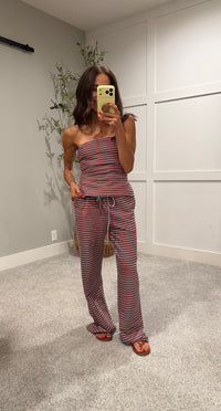 Sandy Strapless Set | Lavender Stripe