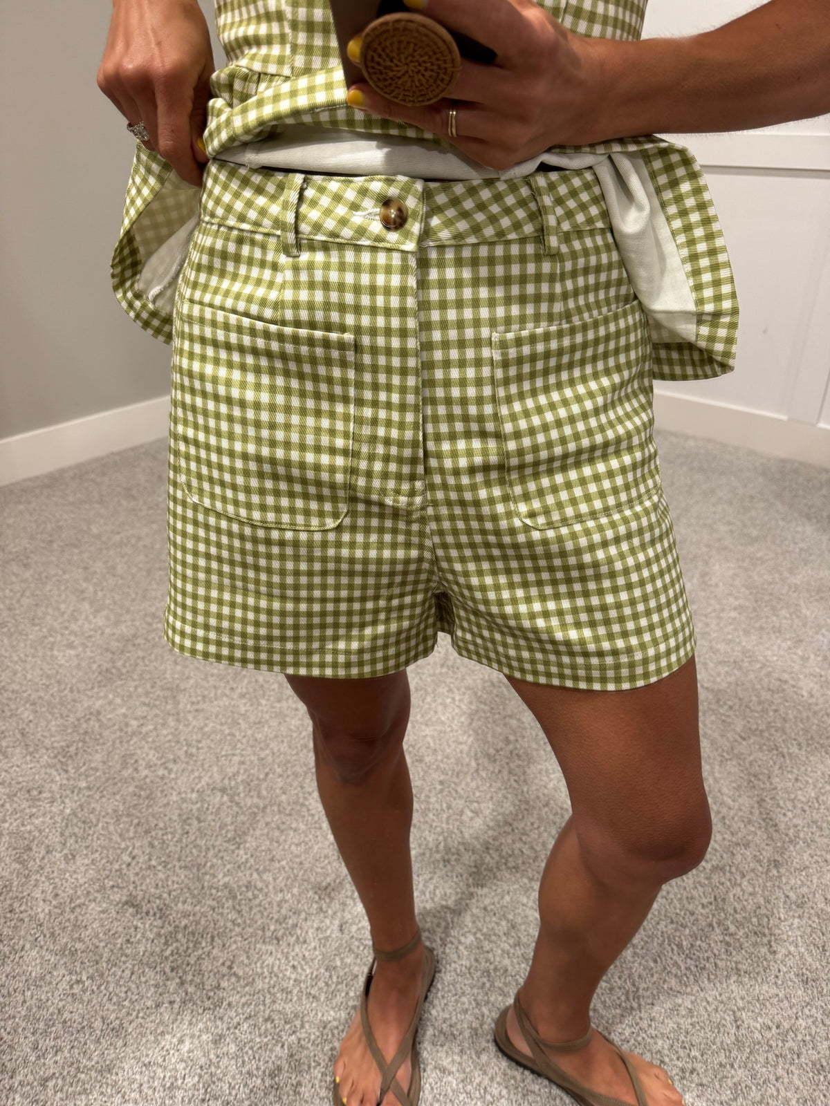 Isla Gingham Set | Matcha