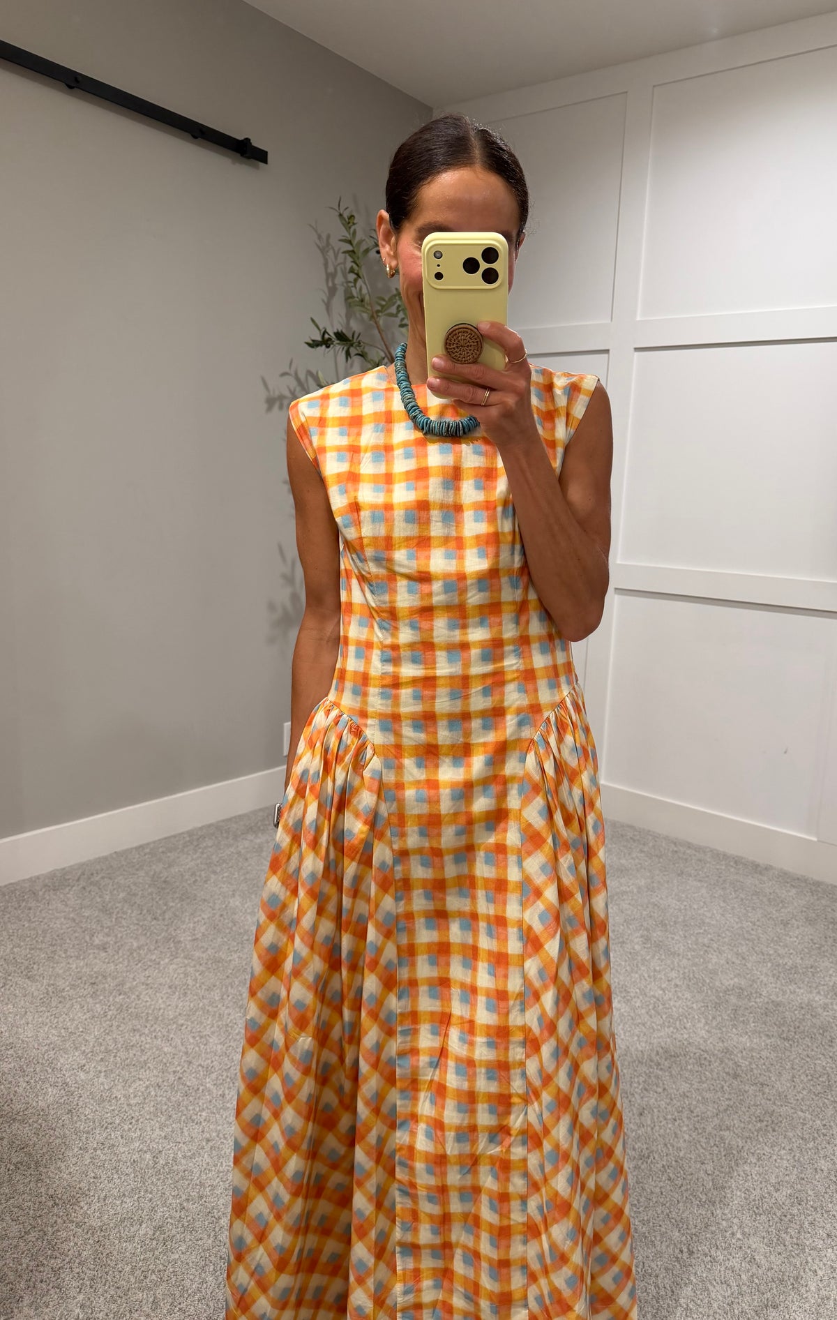 Pumpkin Spice Plaid Dress