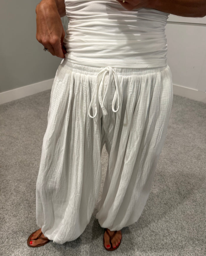 Balloon Gauze Pants | White