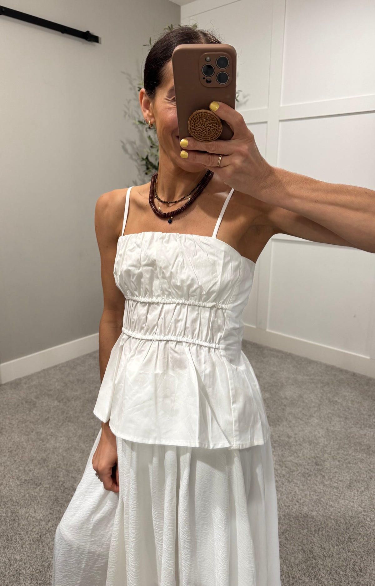 Elle Peplum Top | White
