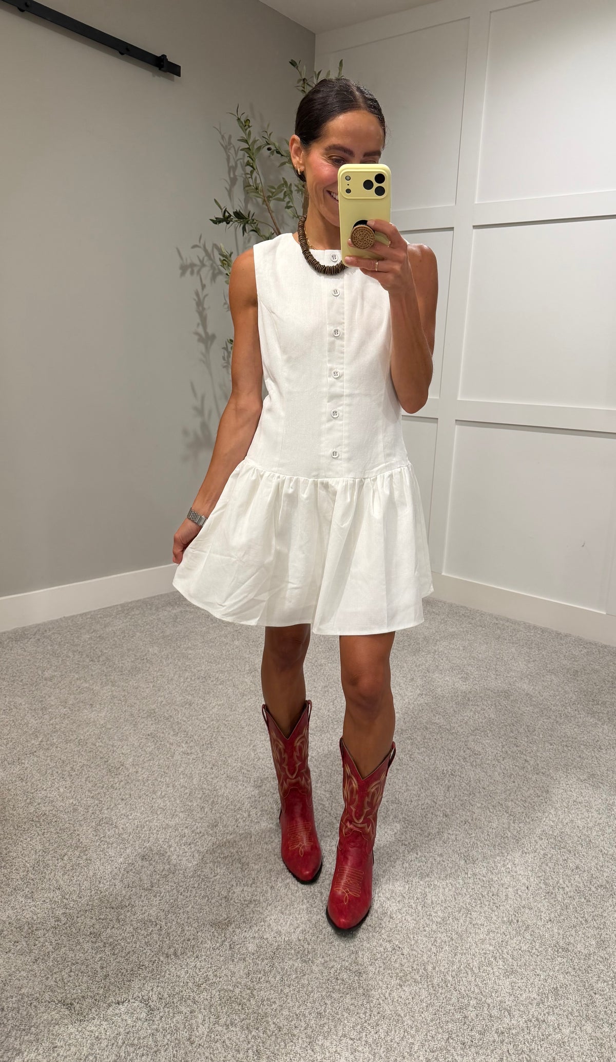 Bonnie Button Down Dress | Off White