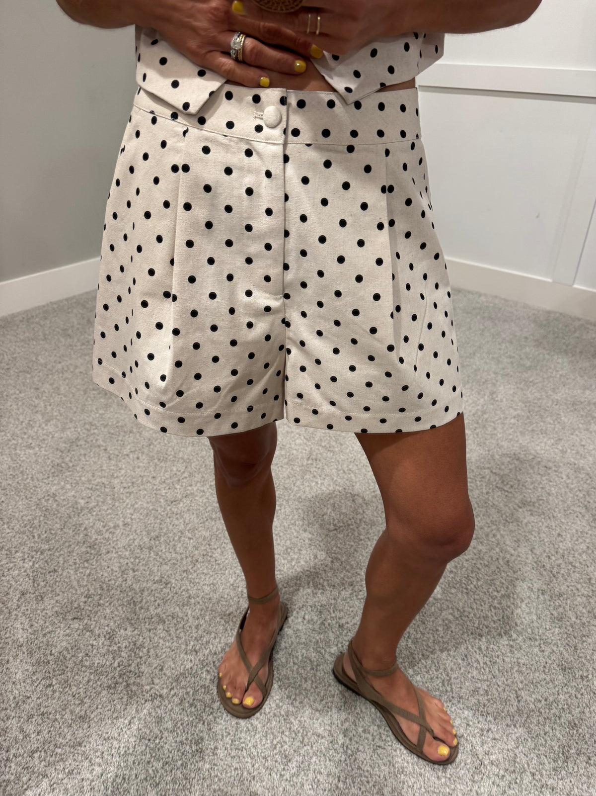 Macy Polka Dot Set | Oatmeal/Black
