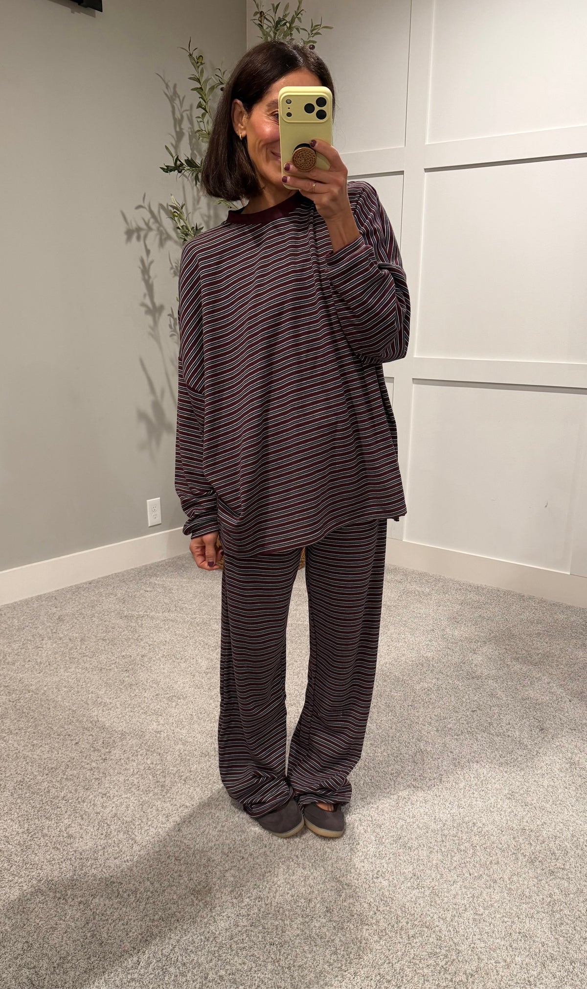 Lorenze Striped Set | Maroon Multi Stripe
