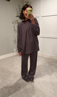 Lorenze Striped Set | Maroon Multi Stripe