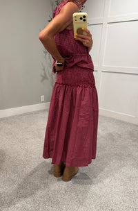 The Camryn Plaid Skirt | Burgundy Red