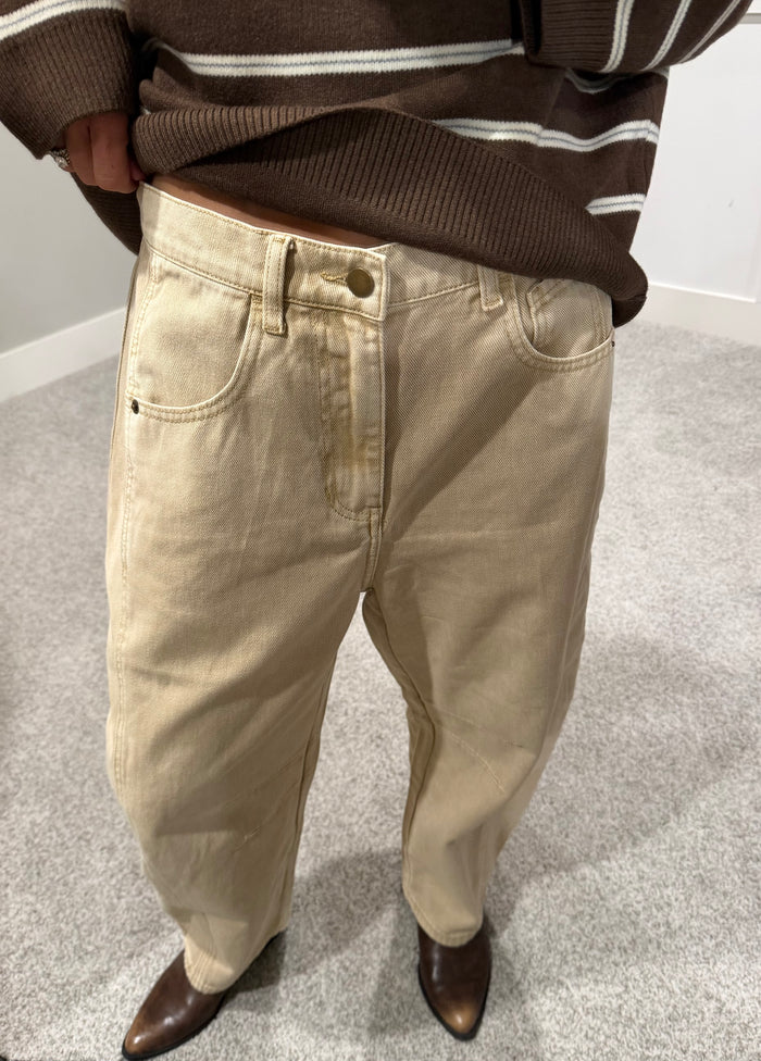 Vintage Barrel Denim |  Beige
