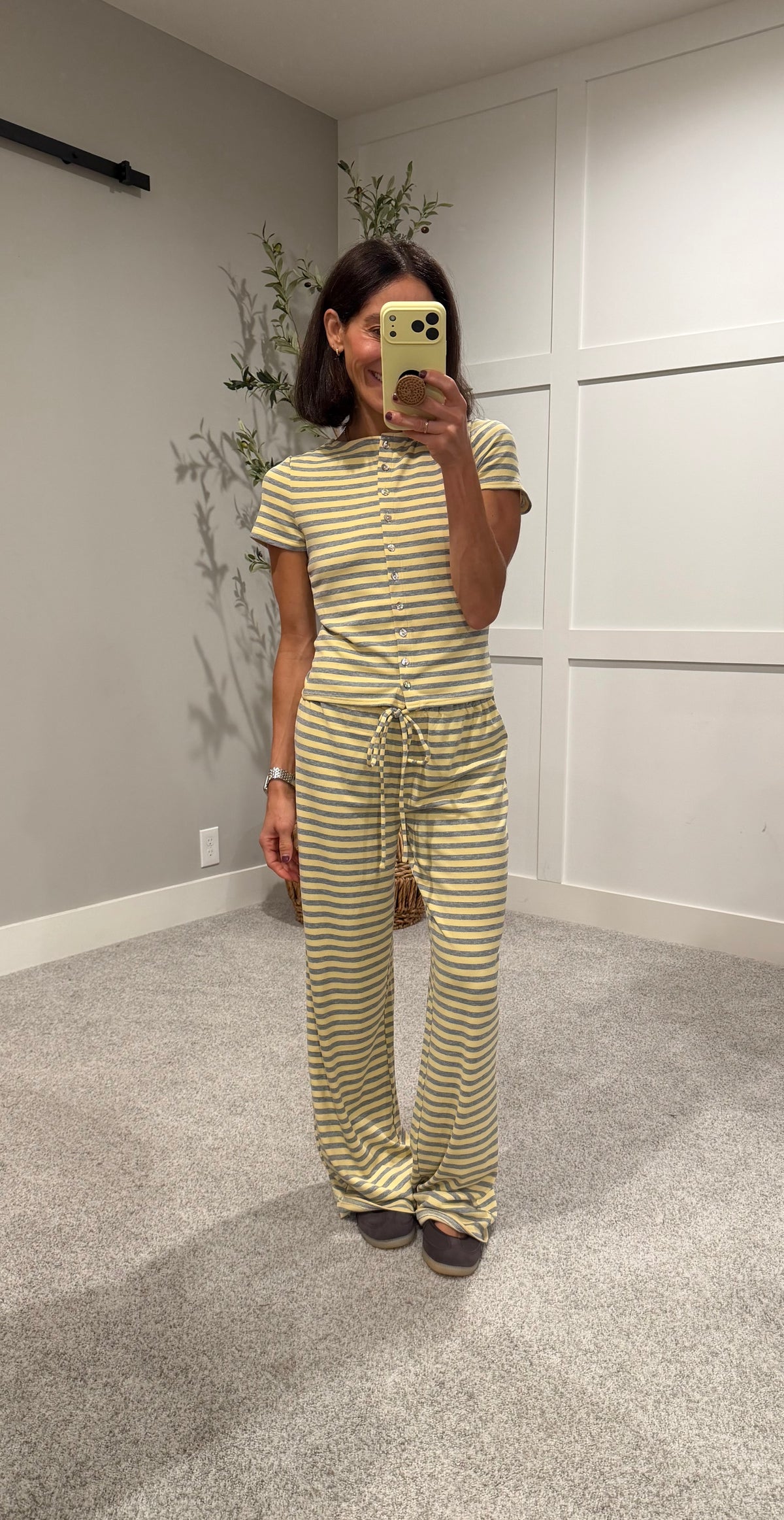 Ronnie Striped Set | Yellow/Grey