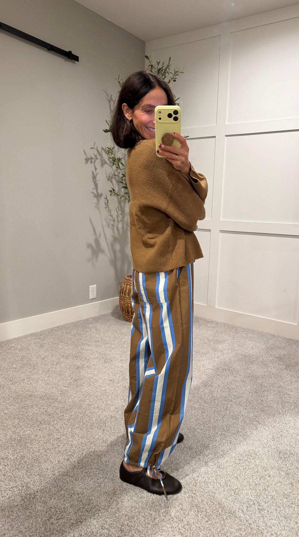 Camilla Striped Pant | Camel/Blue