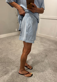 Everday Oversized Tee & Shorts SET | Dusty Blue