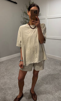 Everday Oversized Tee & Shorts SET | Bone