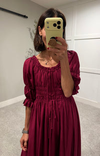 The Solana Smocked Dress | Burgundy