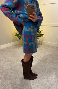 Blue Check Holiday Set