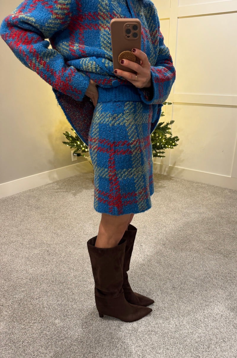 Blue Check Holiday Set