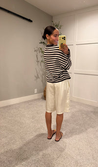 Piper Striped Cardigan | Dark Wine