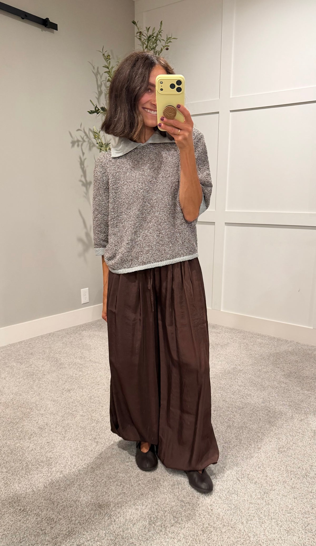 Satin Harem Balloon Pants | Deep Bark