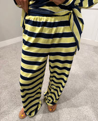 Sheila Striped Pants | Lemon/Navy