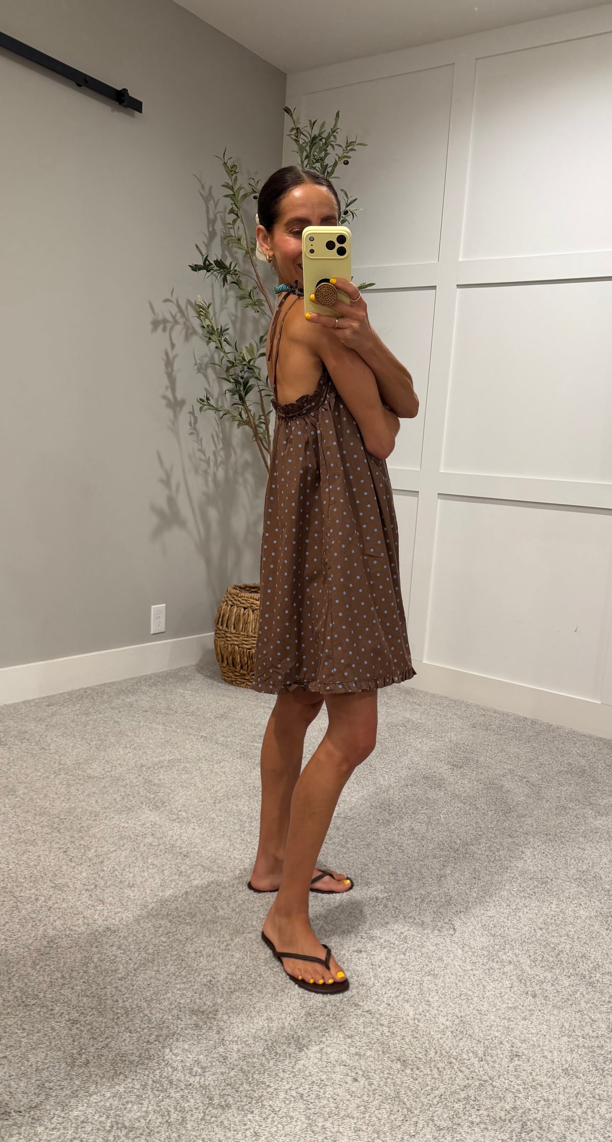 Polly Polka Dot Mini Dress | Chocolate