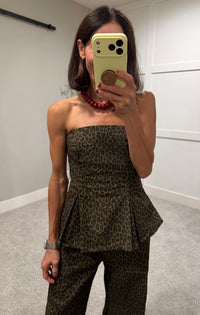 Leo Strapless Leopard Set