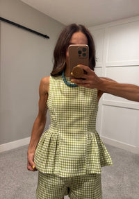 Isla Gingham Set | Matcha