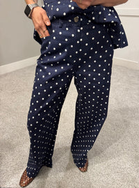 Amelia Denim Polka Dot Set
