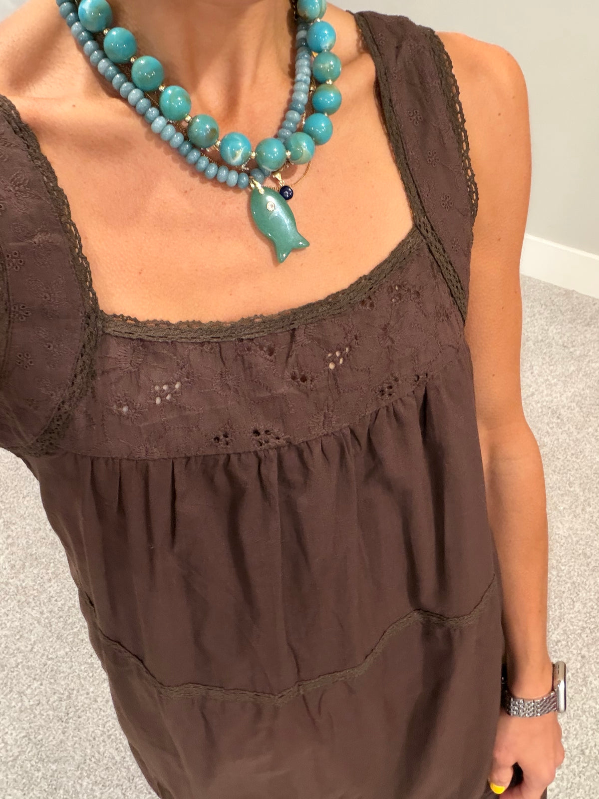 Eyelet Maxi | Brown