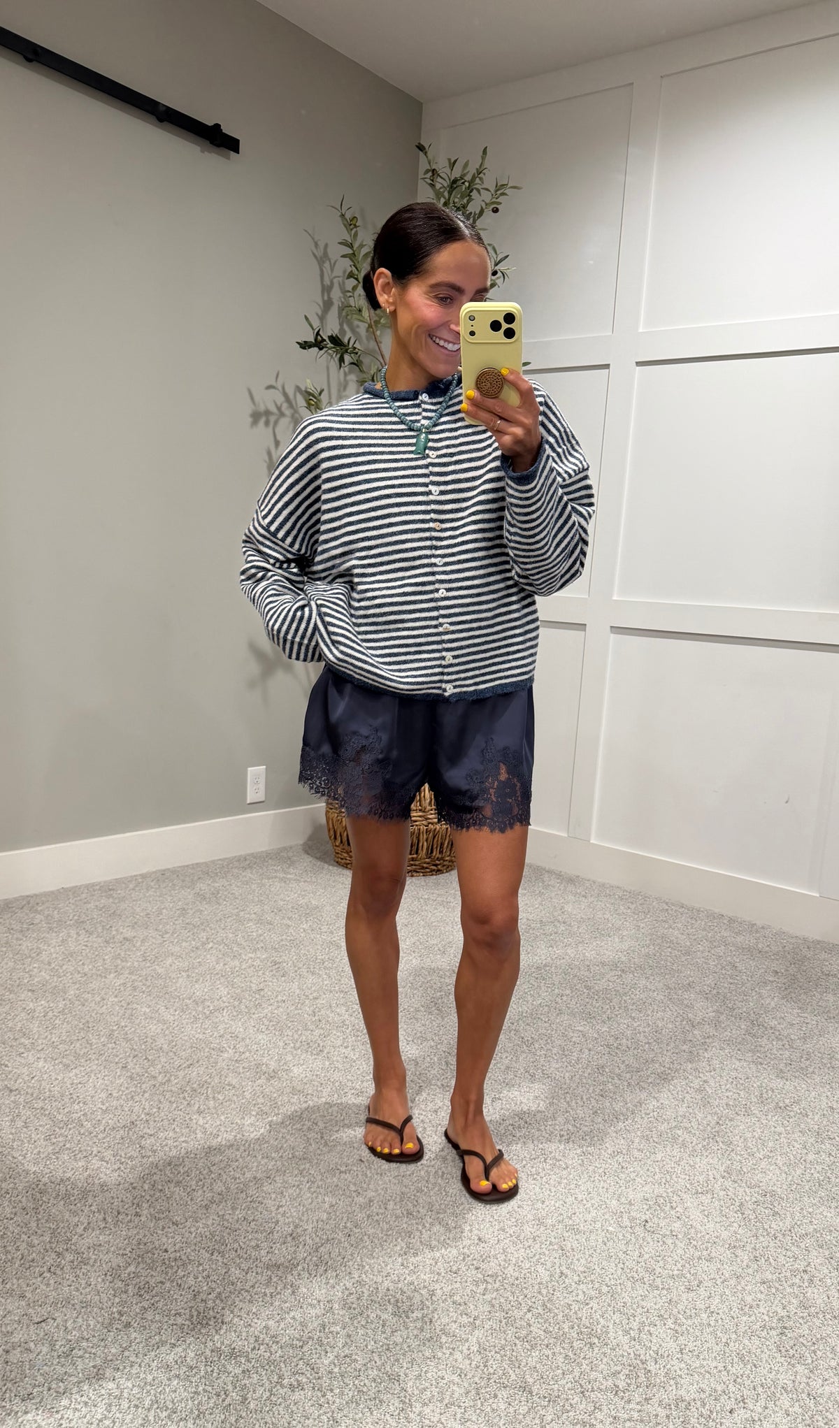 Piper Striped Cardigan | Denim