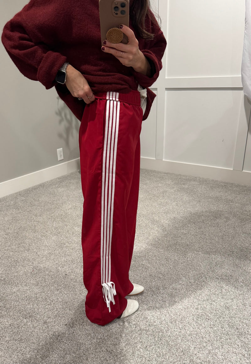 Bryson Stripe Track Pant | Deep Red