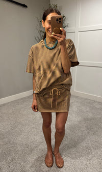 Ryder Striped Set | Tan/Navy