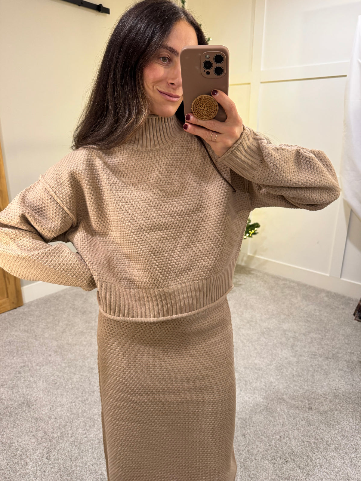 Textured Knit Sweater | Tan