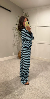 Bails Striped Lounge Set | Navy/Light Blue