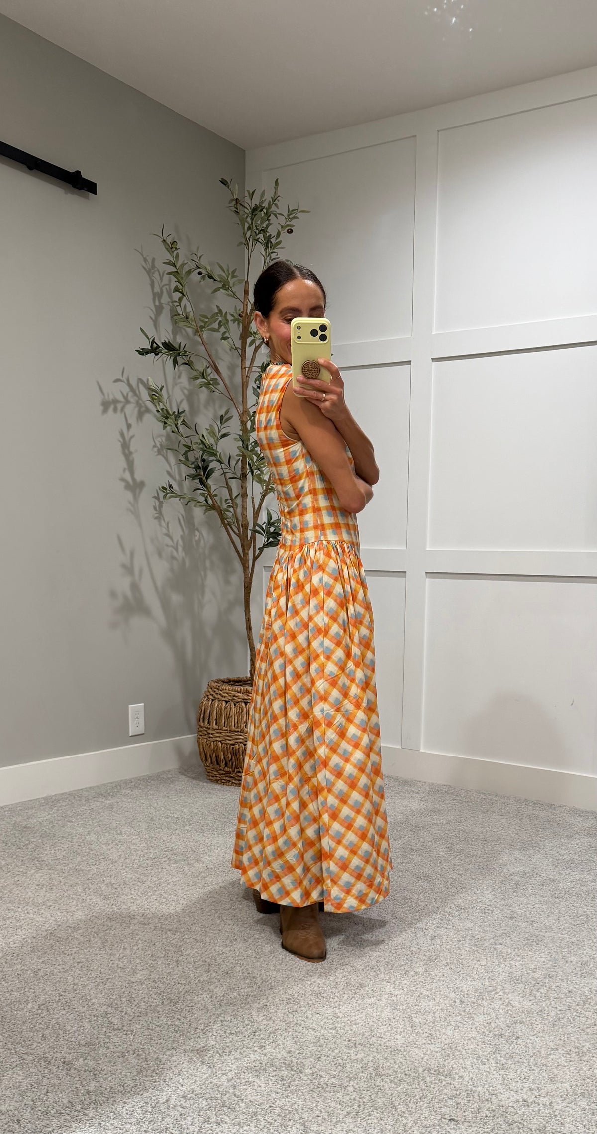 Pumpkin Spice Plaid Dress