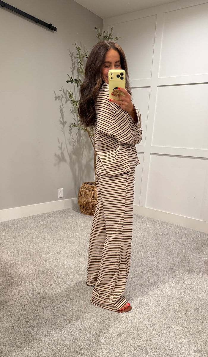 Whitney Striped Pants | Cream