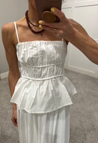 Elle Peplum Top | White