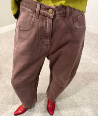 Vintage Barrel Denim |  Red Bean Brown
