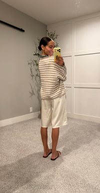 Carly Cardigan | Taupe Ivory