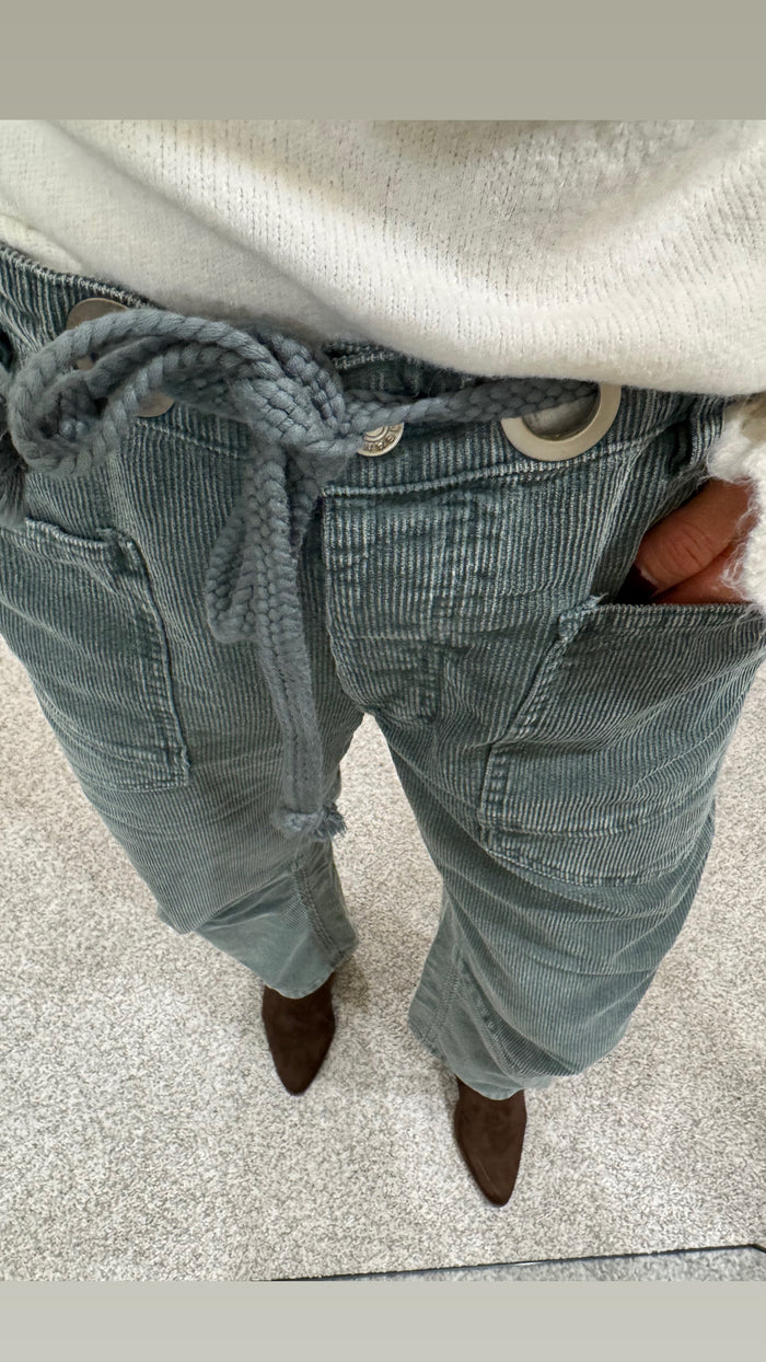 Vintage Blue Velvet Corduroy Pants