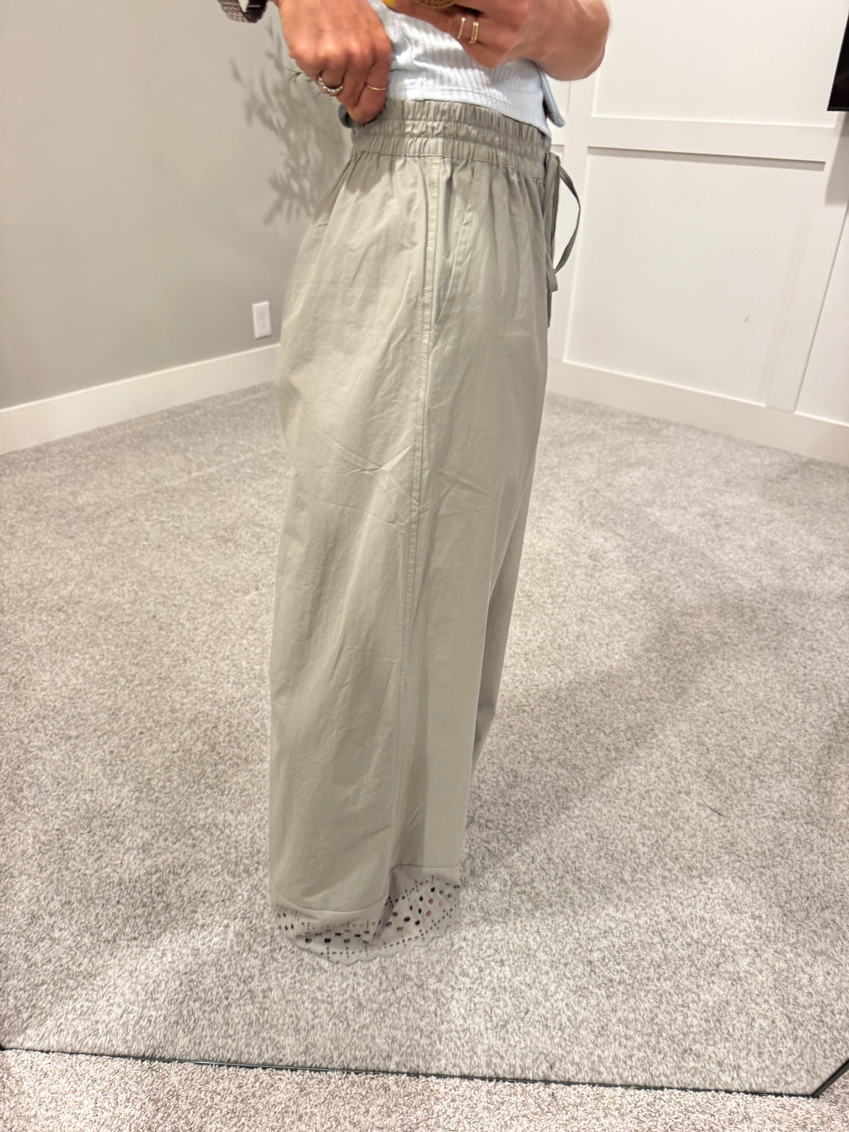 Eyelet Trim Pants | Dry Herb