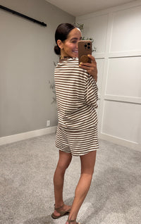 Lena Striped set | Cream/Brown