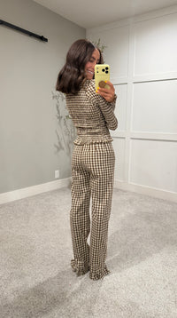 Ashton Top | Brown/Cream Gingham