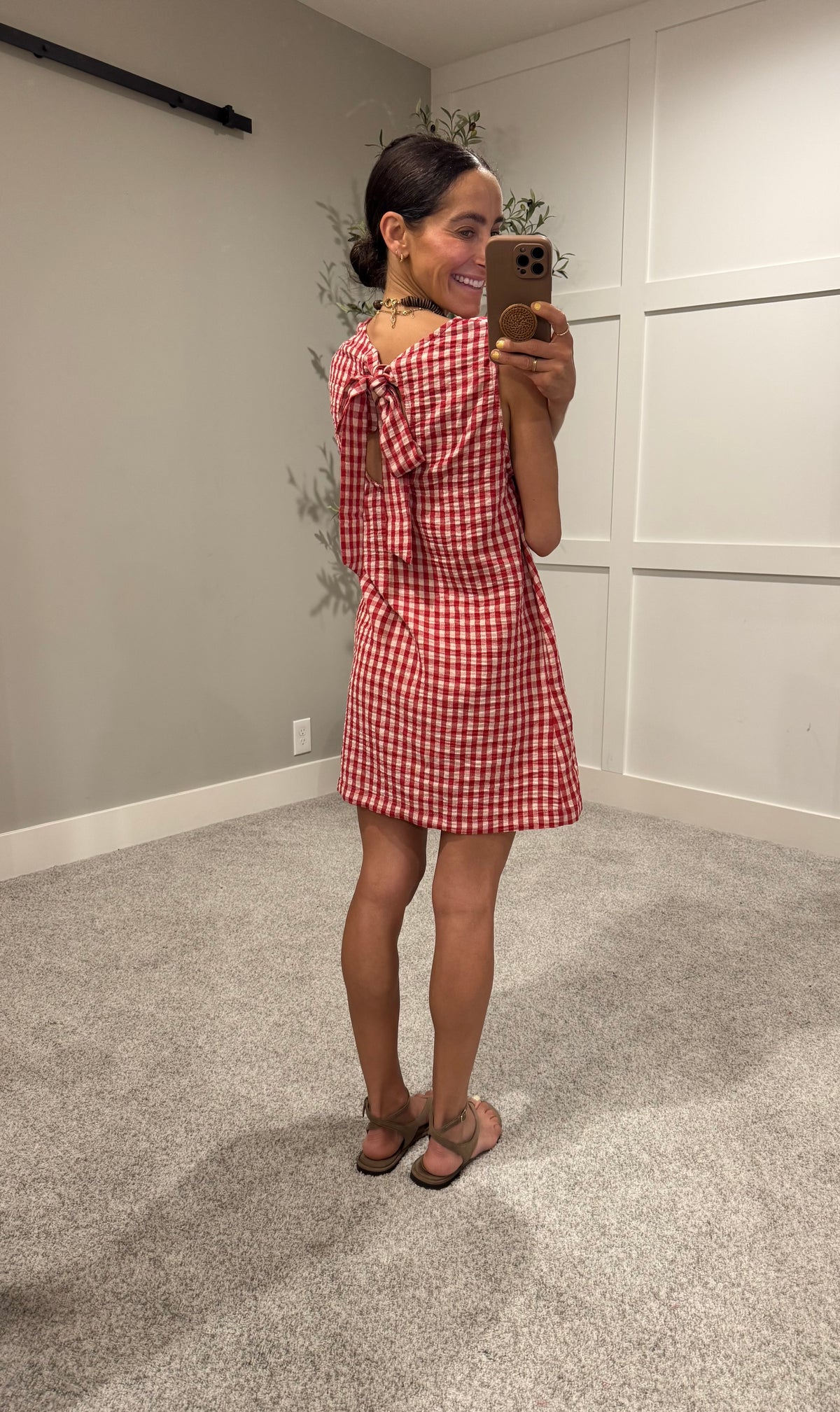 Sandy Gingham Dress | Red/Cream