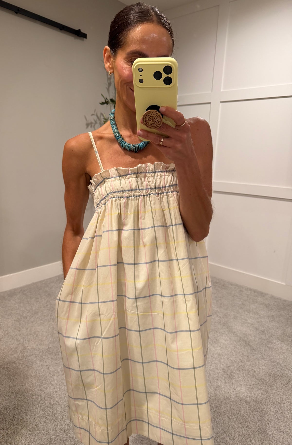 Becca Grid Print Dress
