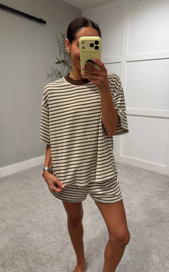 Coffee Run Striped Top | Sand