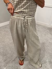 Saylor Gingham Pants | Tan/Cream
