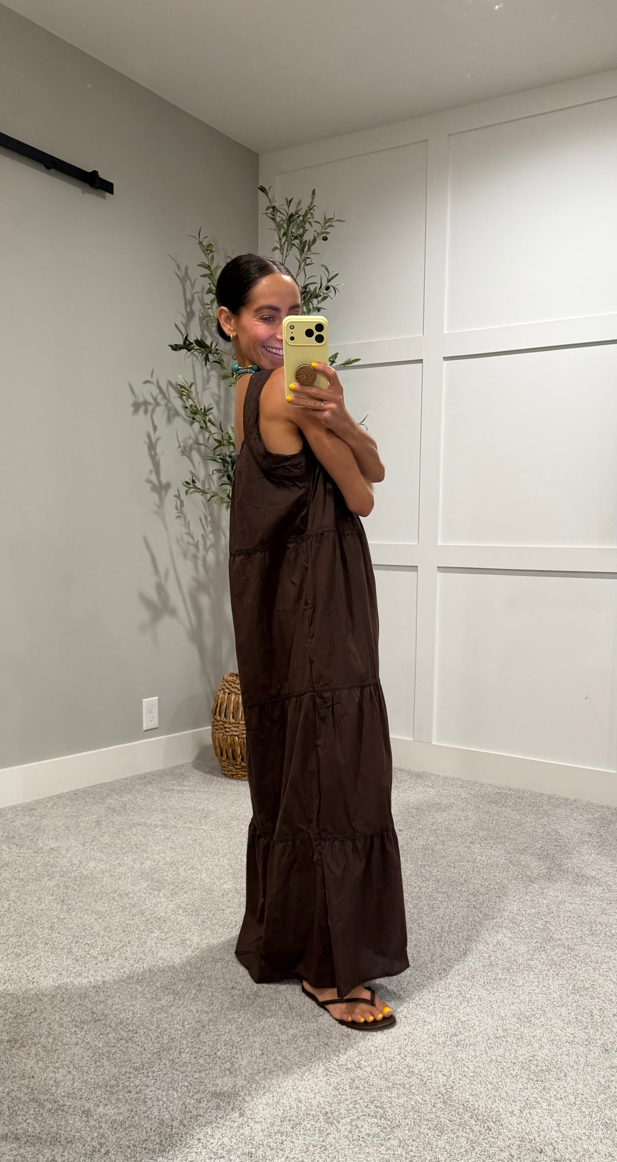 Eyelet Maxi | Brown