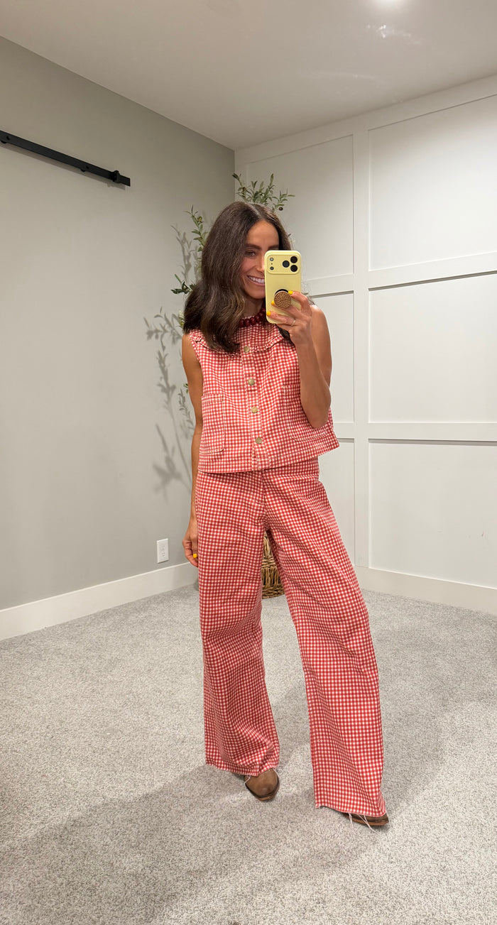 Big Red Gingham Pants