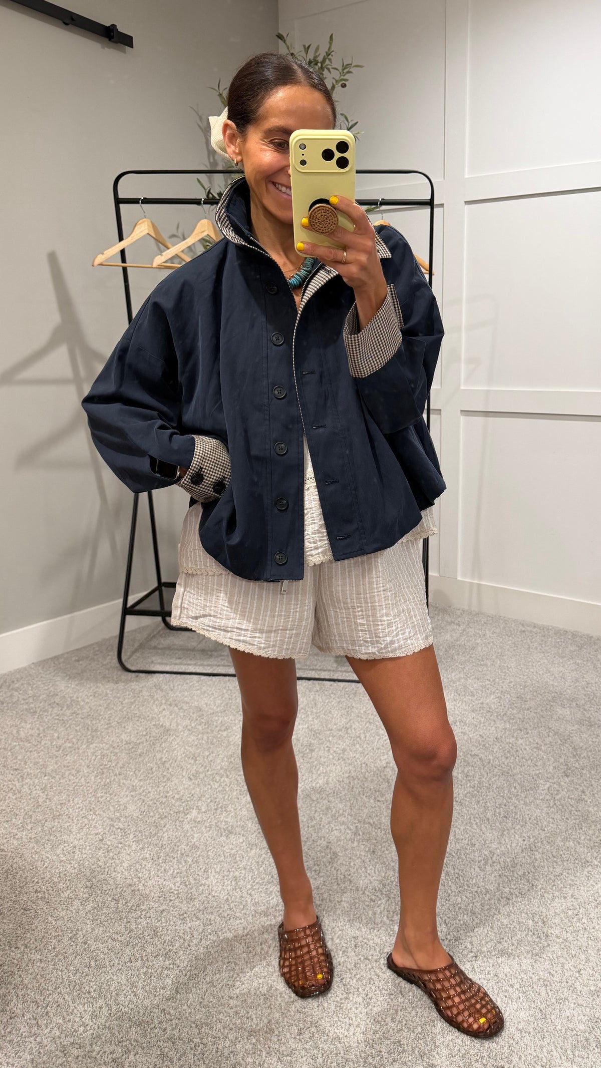 City Jacket | Navy/Plaid