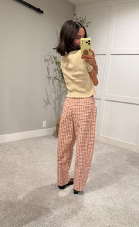 Dallas Checkered Barrel Denim | Rosewood