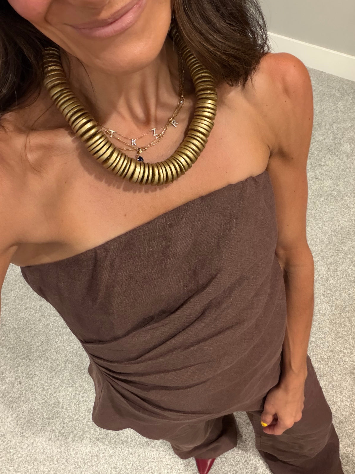 Rita Linen Top | Brown